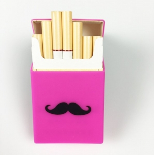 Pouzdro na cigarety s knírkem růžová POZOR KNÍREK JE BÍLÝ