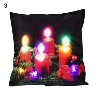 Vánoční svítící LED Povlak na polštář rozměr 45 x 45 cm svíčky
