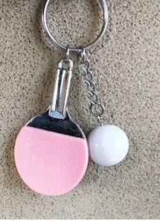 Přívěšek pink pong pálka a míček > varianta Růžová