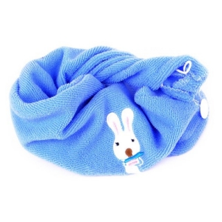 Turban na mokré vlasy ručník na vlasy froté Modrá