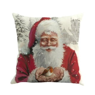 Povlak na polštář rozměr 45 x 45 cm ptáček v ruce