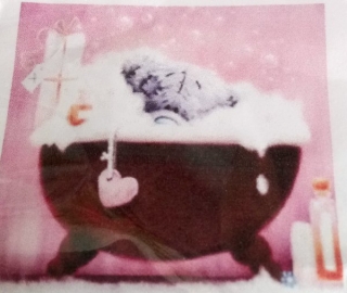 Diamantové vyšívání Obrazy s kamínků KAMÍNKY JSOU PO CELÉ PLOŠE medvídek vana - 20x20cm > 20x20cm