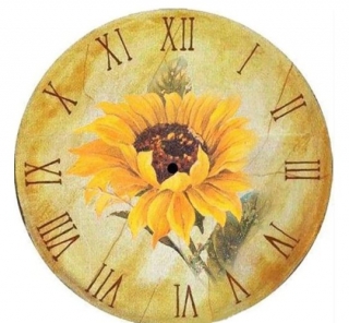 Diamantové vyšívání motiv hodiny KAMÍNKY JSOU PO CELÉ PLOŠE květina > 15x15cm