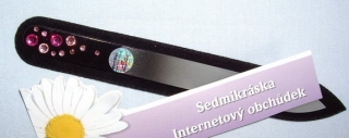 Pilník na nehty Skleněný oboustranný s kamínkySwarovski - růžové kamínky