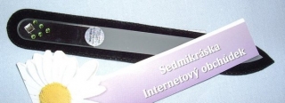 Pilník na nehty Skleněný oboustranný s kamínkySwarovski - zelené kamínky