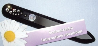 Pilník na nehty Skleněný oboustranný s kamínkySwarovski - čiré  kamínky