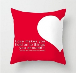 Povlak na polštářek rozměr 45 x 45 cm Polštářek love červený