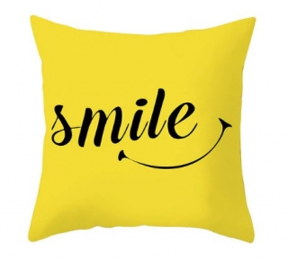 Povlak na polštářek rozměr 45 x 45 cm Polštářek žlutý smile