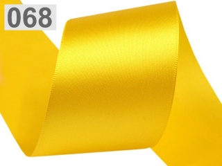 Stuha atlasová šíře 50mm jednolící žlutá