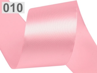 Stuha atlasová šíře 50mm jednolící růžová