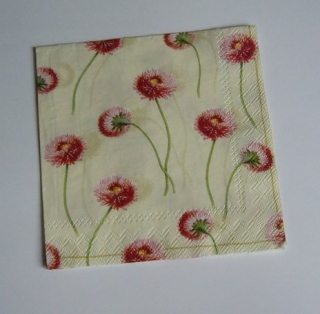 Ubrousek sedmikrásky červené  ubrousek na decoupage