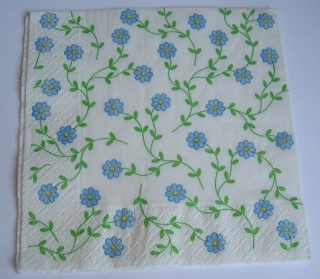 Ubrousek drobná kvítka modrá  ubrousek na decoupage