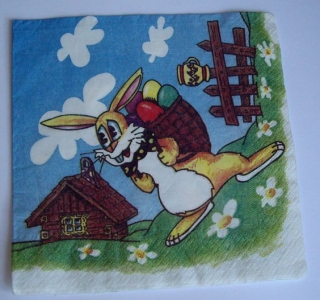 Ubrousek zajíc velikonoce  ubrousek na decoupage