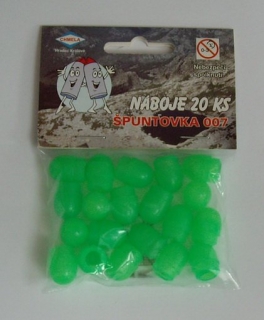 Náboje do špuntovky 007 zelené 20Ks