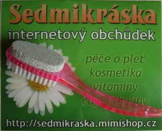 Pemza s kartáčkem na plastové rukojetí růžová
