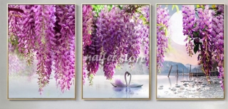 Kamínkové vyšívání Obrázek s kamínků Vyšívací sada s kamínky diamantové vyšívání labutě > 3x20x25cm