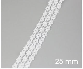 Krajka 2,5cm široká bílá-slonová kost