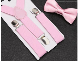 Kšandy šle DĚTSKÉ s motýlkem set  Růžová