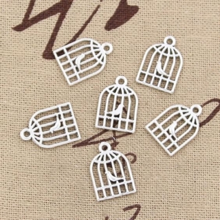 Klec s ptáčkem přívěšek 16x11mm