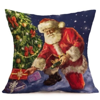 Vánoční polštář rozměr 45 x 45 cm Povlak na polštář santa
