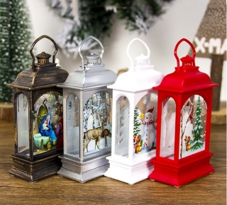 Lucerna vánoční LED svítící lucernička > varianta červená
