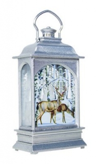 Lucerna vánoční LED svítící lucernička > varianta Stříbrná