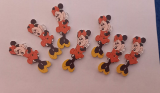 Knoflík Mickey Mouse červená