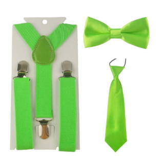 Kšandy šle + motýlek + kravata DĚTSKÉ 2,5cm široké set = 3ks