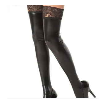 Sexy punčochy s krajkou černé 