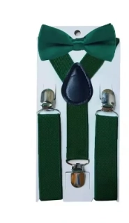 Kšandy šle DĚTSKÉ s motýlkem set tmavě zelená 