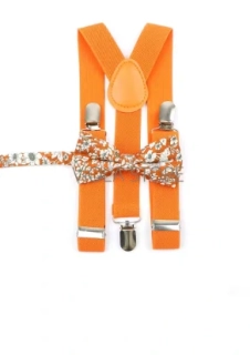 Kšandy šle DĚTSKÉ s motýlkem set  oranžové 