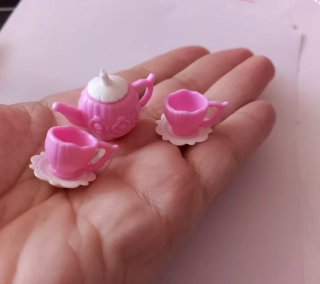 Konvička a hrnečky růžové miniatura 