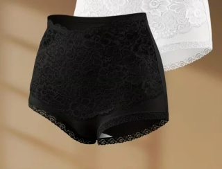 Spodní kalhotky s vysokým pasem krajkové a zeštíhlující