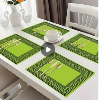 Prostírání elegantní moderní zelené luxusní vzor 