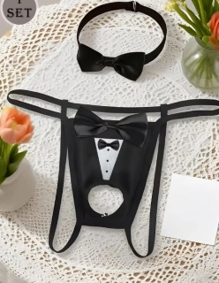 Tanga + motýlek pro muže pánská tanga 