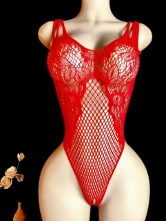 Body sexy erotické červené elastické 