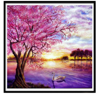 Diamantové vyšívání Obraz s kamínků KAMÍNKY NEJSOU PO CELÉ PLOŠE strom > 25x25cm