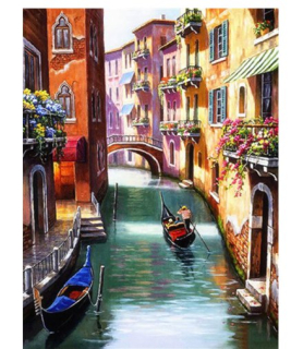 Diamantové vyšívání Obrazy s kamínků KAMÍNKY JSOU PO CELÉ PLOŠE Italské uličky > 20x25cm